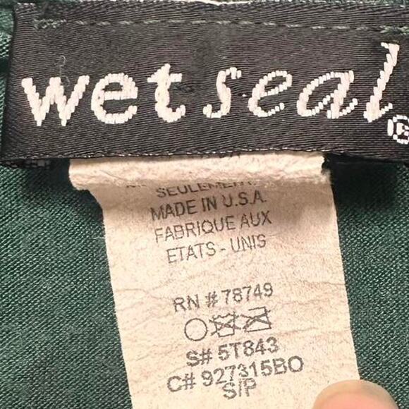 Wet Seal Size Small Vintage Y2K Fitted  Emerald Green Cami Top - Picture 4 of 4